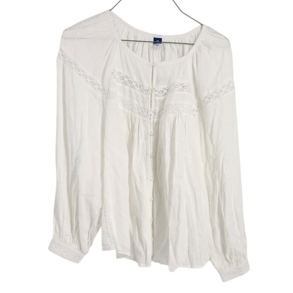 Old Navy White Flowy Top Womens Size Extra Small XS *NWT